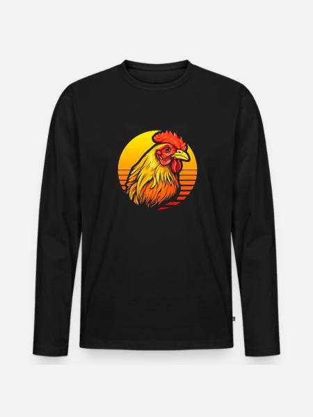 Chicken Hen - Men's Premium Organic Long Sleeve Shirt - black