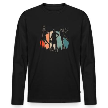 Joueur de basket-ball - T-shirt manches longues Premium bio Homme - noir - Devant - Nico (187cm)