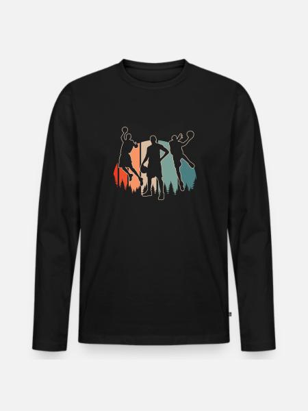 Basketball Basketballer - Männer Premium Bio Langarmshirt - Schwarz