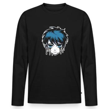 Emo Gothique - T-shirt manches longues Premium bio Homme - noir - Devant - Nico (187cm)