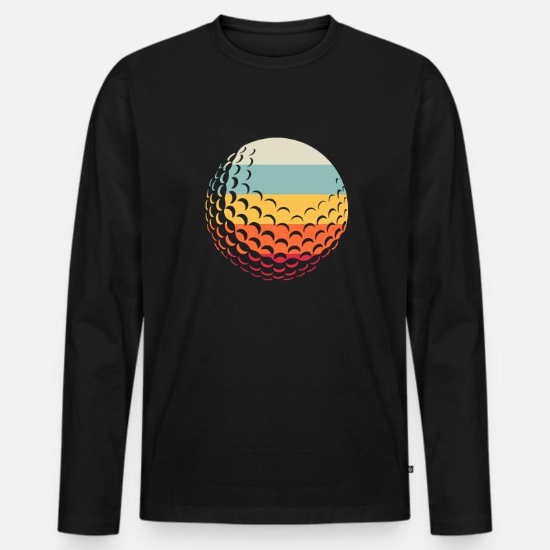Golf Golfer Golfen - Männer Premium Bio Langarmshirt - Schwarz