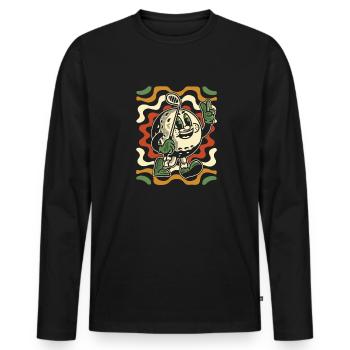Golf Golfer Golfen - Männer Premium Bio Langarmshirt - Schwarz - Vorne - Nico (187cm)
