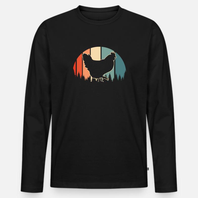 Huhn Henne - Männer Premium Bio Langarmshirt - Schwarz
