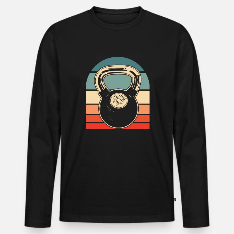 Fitness - Männer Premium Bio Langarmshirt - Schwarz
