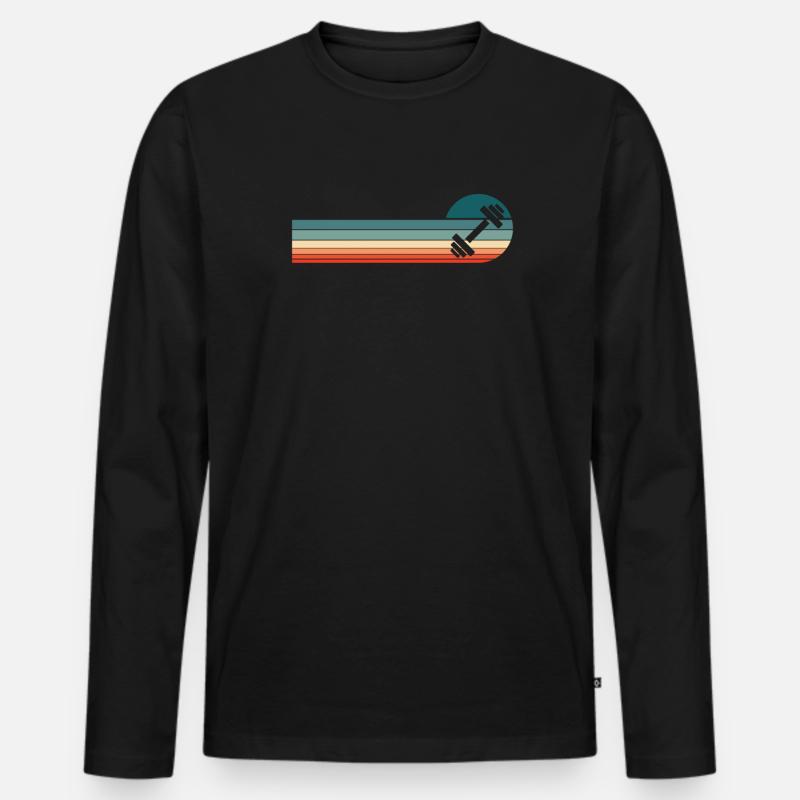 Fitness - Männer Premium Bio Langarmshirt - Schwarz