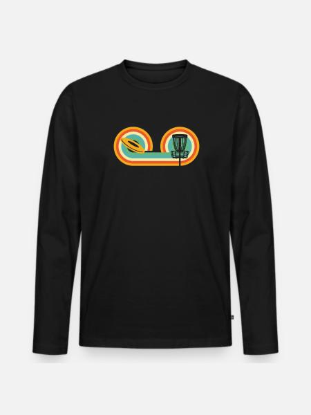 Frisbee Golf Disc Golf - Men's Premium Organic Long Sleeve Shirt - black