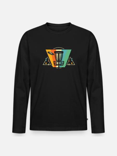Frisbee Golf Disc Golf - Men's Premium Organic Long Sleeve Shirt - black