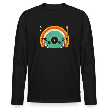 Vinyl Record Collector - Men's Premium Organic Long Sleeve Shirt - black - Front - Nico (187cm)