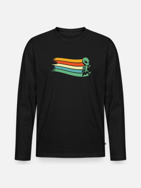 Alien Außerirdischer - Men's Premium Organic Long Sleeve Shirt - black