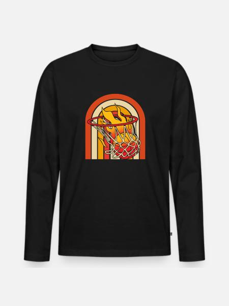 Basketball Basketballer - Männer Premium Bio Langarmshirt - Schwarz