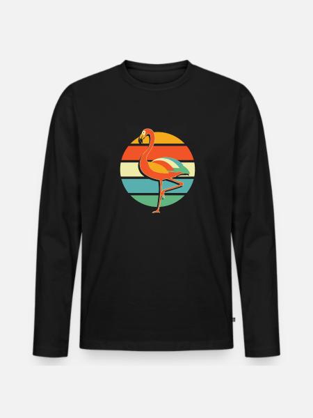 Flamingo - Men's Premium Organic Long Sleeve Shirt - black