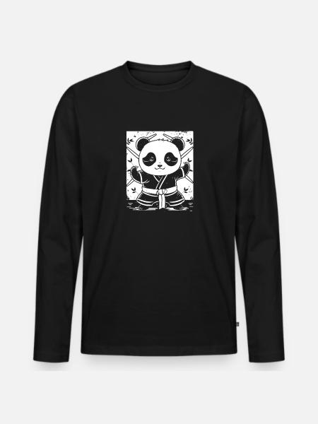 Karate - Männer Premium Bio Langarmshirt - Schwarz