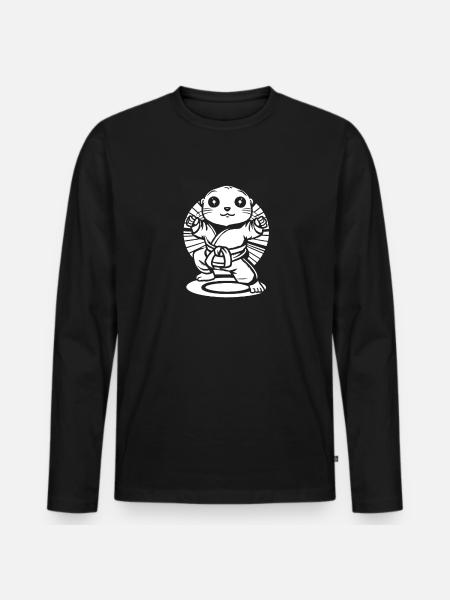 Karate - Männer Premium Bio Langarmshirt - Schwarz
