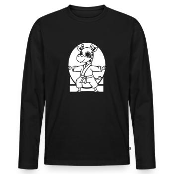 Karate - Männer Premium Bio Langarmshirt - Schwarz - Vorne - Nico (187cm)