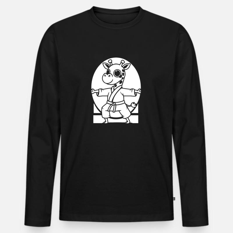 Karate - Männer Premium Bio Langarmshirt - Schwarz