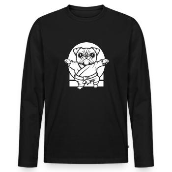 Karate - Männer Premium Bio Langarmshirt - Schwarz - Vorne - Nico (187cm)