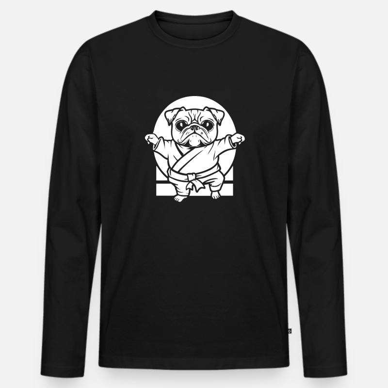 Karate - Männer Premium Bio Langarmshirt - Schwarz