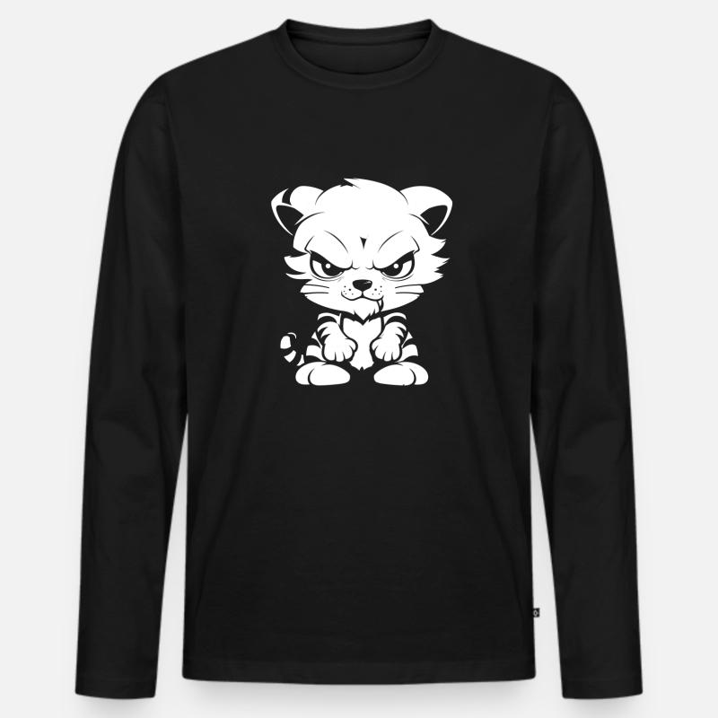 Tiger - Männer Premium Bio Langarmshirt - Schwarz