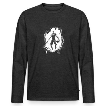 Joueur de basket-ball - T-shirt manches longues Premium bio Homme - anthracite chiné - Devant - Nico (187cm)