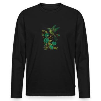 Colibri - T-shirt manches longues Premium bio Homme - noir - Devant - Nico (187cm)