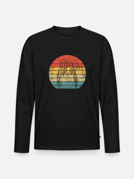 Rasta Hair Dreadlocks Dreads - Men's Premium Organic Long Sleeve Shirt - black