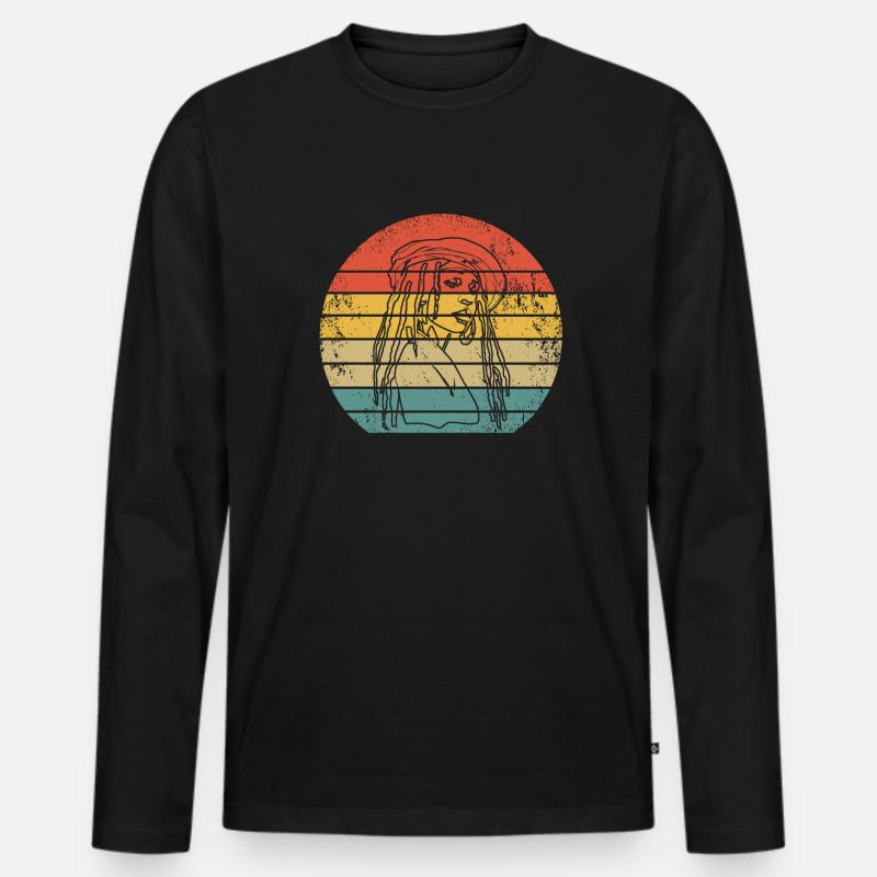 Rasta Haare Dreadlocks Dreads - Männer Premium Bio Langarmshirt - Schwarz
