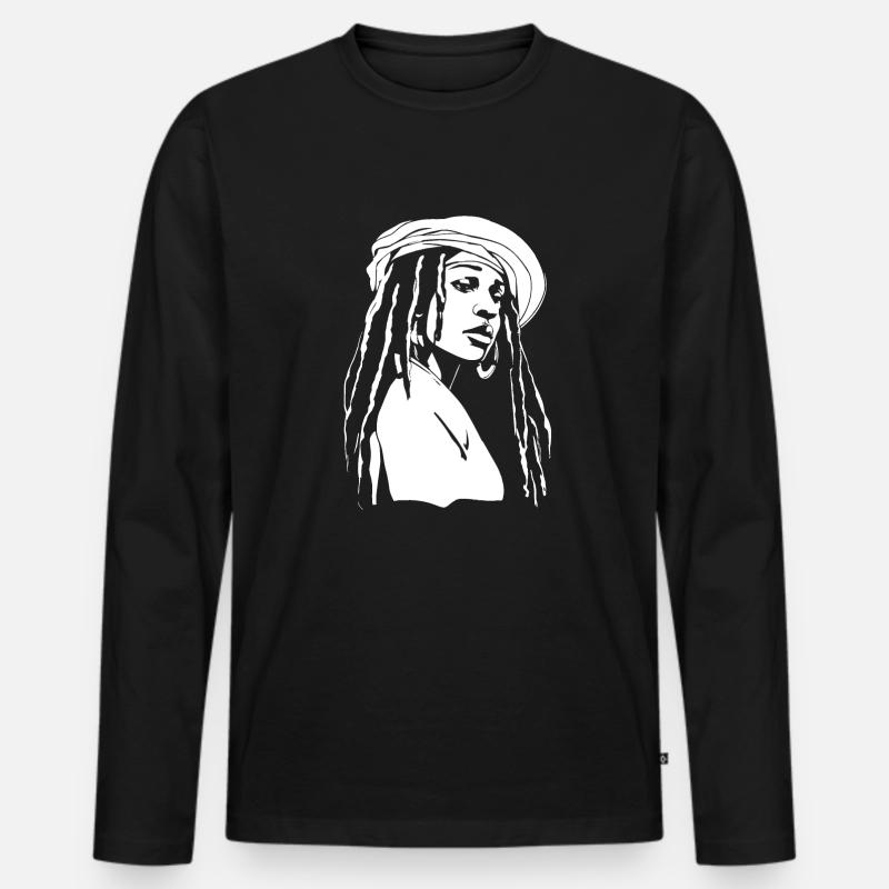 Rasta Haare Dreadlocks Dreads - Männer Premium Bio Langarmshirt - Schwarz