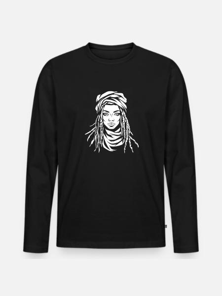 Rasta Hair Dreadlocks Dreads - Men's Premium Organic Long Sleeve Shirt - black