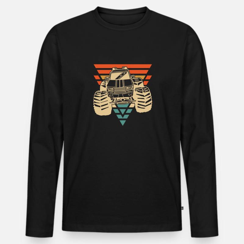 Monster Truck - Männer Premium Bio Langarmshirt - Schwarz