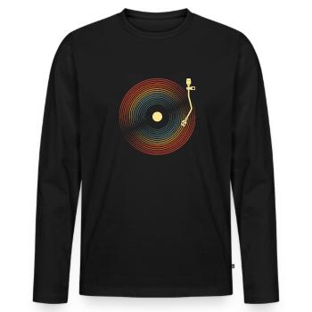 Vinyl Record Collector - Men's Premium Organic Long Sleeve Shirt - black - Front - Nico (187cm)