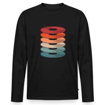Vinyl Record Collector - Men's Premium Organic Long Sleeve Shirt - black - Front - Nico (187cm)