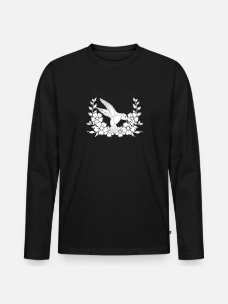 Hummingbird Dreamcatcher Bird - Men's Premium Organic Long Sleeve Shirt - black