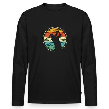 Golf Golfer Golfen - Männer Premium Bio Langarmshirt - Schwarz - Vorne - Nico (187cm)