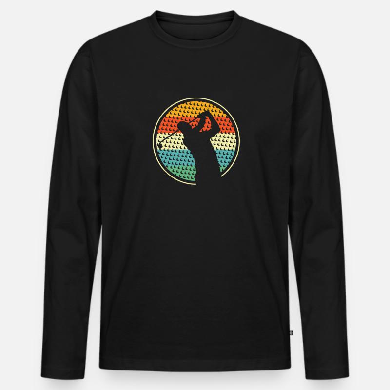 Golf Golfer Golfen - Männer Premium Bio Langarmshirt - Schwarz