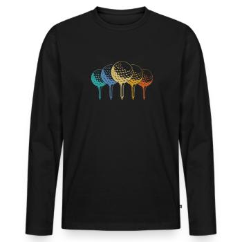 Golf Golfer Golfen - Männer Premium Bio Langarmshirt - Schwarz - Vorne - Nico (187cm)