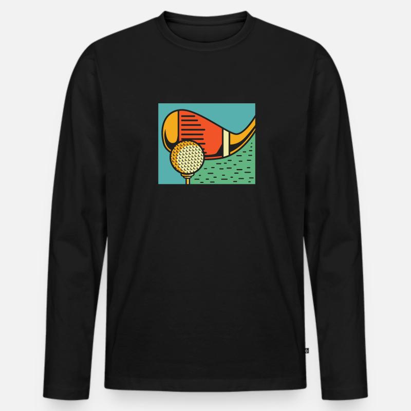 Golf Golfer Golfen - Männer Premium Bio Langarmshirt - Schwarz