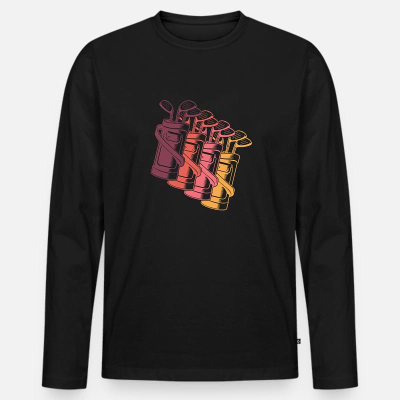 Golf Golfer Golfen - Männer Premium Bio Langarmshirt - Schwarz