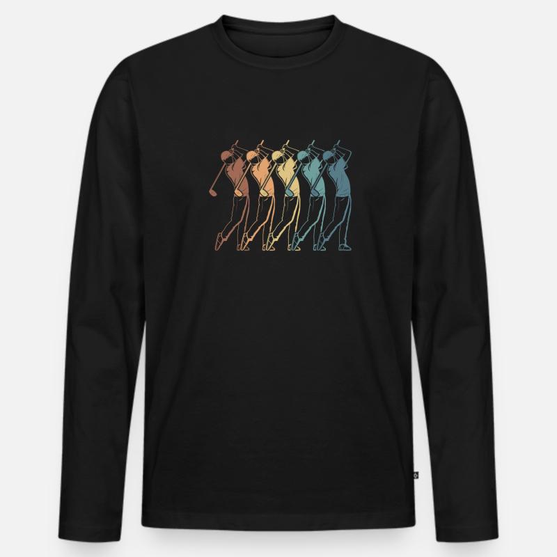 Golf Golfer Golfen - Männer Premium Bio Langarmshirt - Schwarz