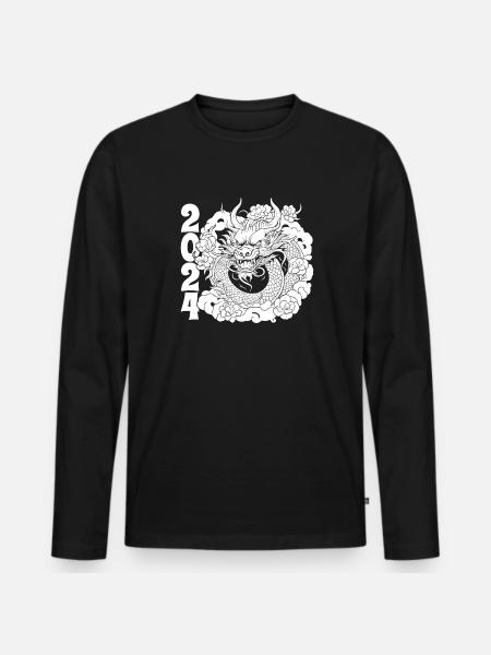 Year of the Dragon 2024 - Men's Premium Organic Long Sleeve Shirt - black