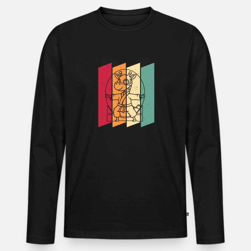 Karate - Männer Premium Bio Langarmshirt - Schwarz
