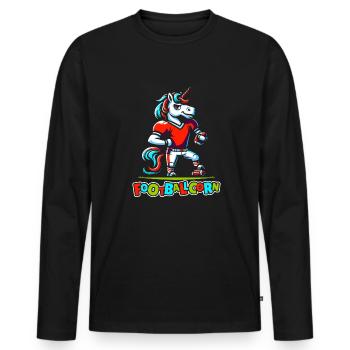 Football américain Licorne Footballcorn - T-shirt manches longues Premium bio Homme - noir - Devant - Nico (187cm)