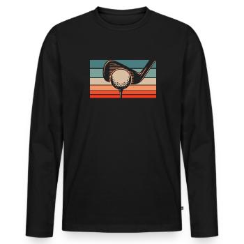 Golf Golfer Golfen - Männer Premium Bio Langarmshirt - Schwarz - Vorne - Nico (187cm)