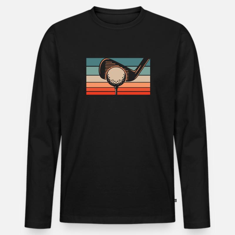 Golf Golfer Golfen - Männer Premium Bio Langarmshirt - Schwarz