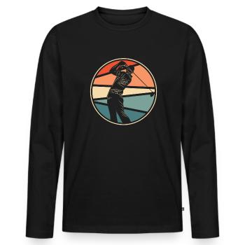 Golf Golfer Golfen - Männer Premium Bio Langarmshirt - Schwarz - Vorne - Nico (187cm)