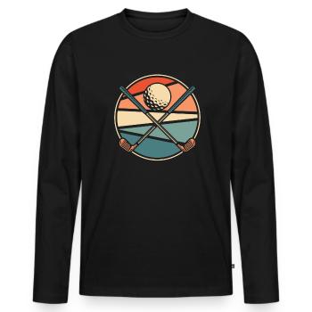Golf Golfer Golfen - Männer Premium Bio Langarmshirt - Schwarz - Vorne - Nico (187cm)