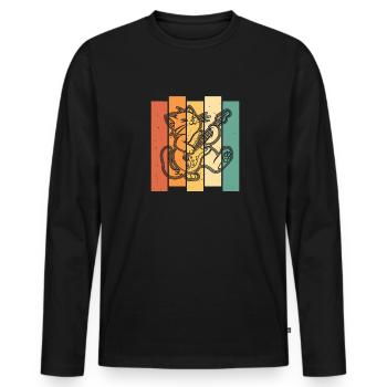 Electric Guitar Electric Guitar - Men's Premium Organic Long Sleeve Shirt - black - Front - Nico (187cm)