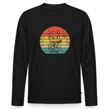 Electric Guitar Electric Guitar - Men's Premium Organic Long Sleeve Shirt - black - Front - Nico (187cm)