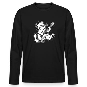 Electric Guitar Electric Guitar - Men's Premium Organic Long Sleeve Shirt - black - Front - Nico (187cm)