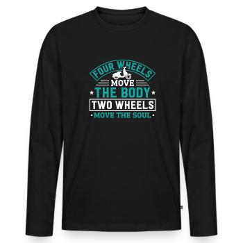 Motorroller - Männer Premium Bio Langarmshirt - Schwarz - Vorne - Nico (187cm)