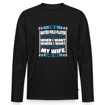 Water polo Water polo players - Men's Premium Organic Long Sleeve Shirt - black - Front - Nico (187cm)